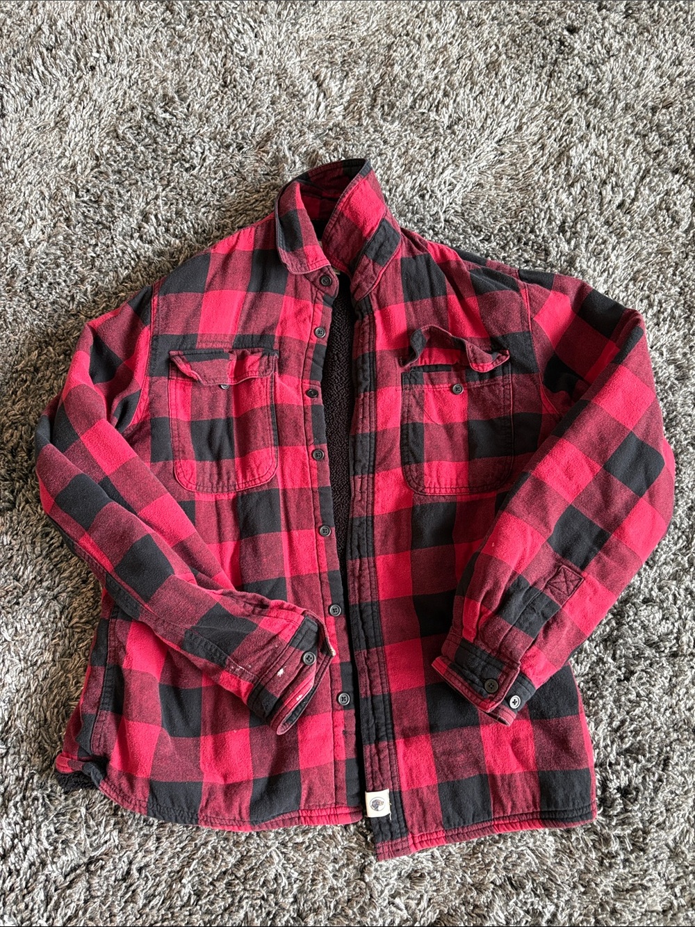 Boston Traders Red and Black Buffalo Plaid Button-Down Shirt
